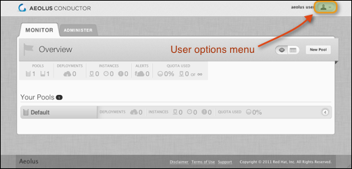 User options menu - click to view at full size in a new window
